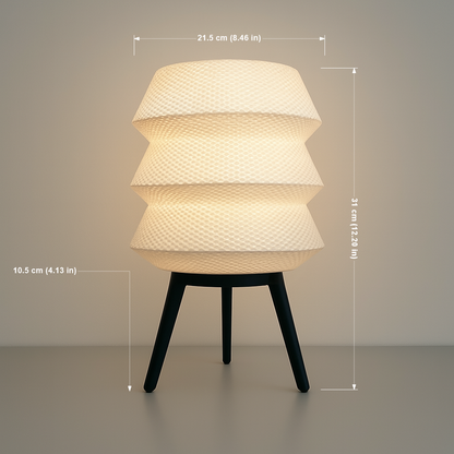 Azure Pontus Dynasty Light Table Lamp showcasing a sleek modern design with a ceramic base and fabric shade for ambient lighting.