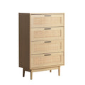 Artiss 4 Chest of Drawers Rattan Tallboy Cabinet Bedroom Clothes