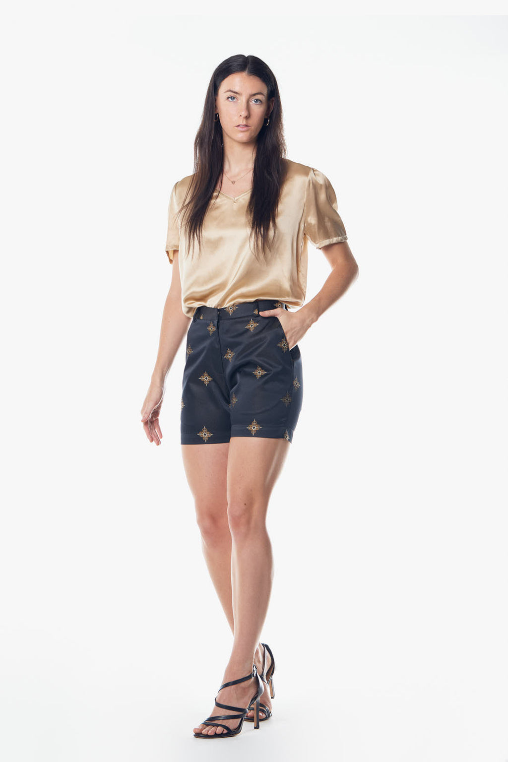 Black and Gold Shorts – Elegant Women’s Evening Wear