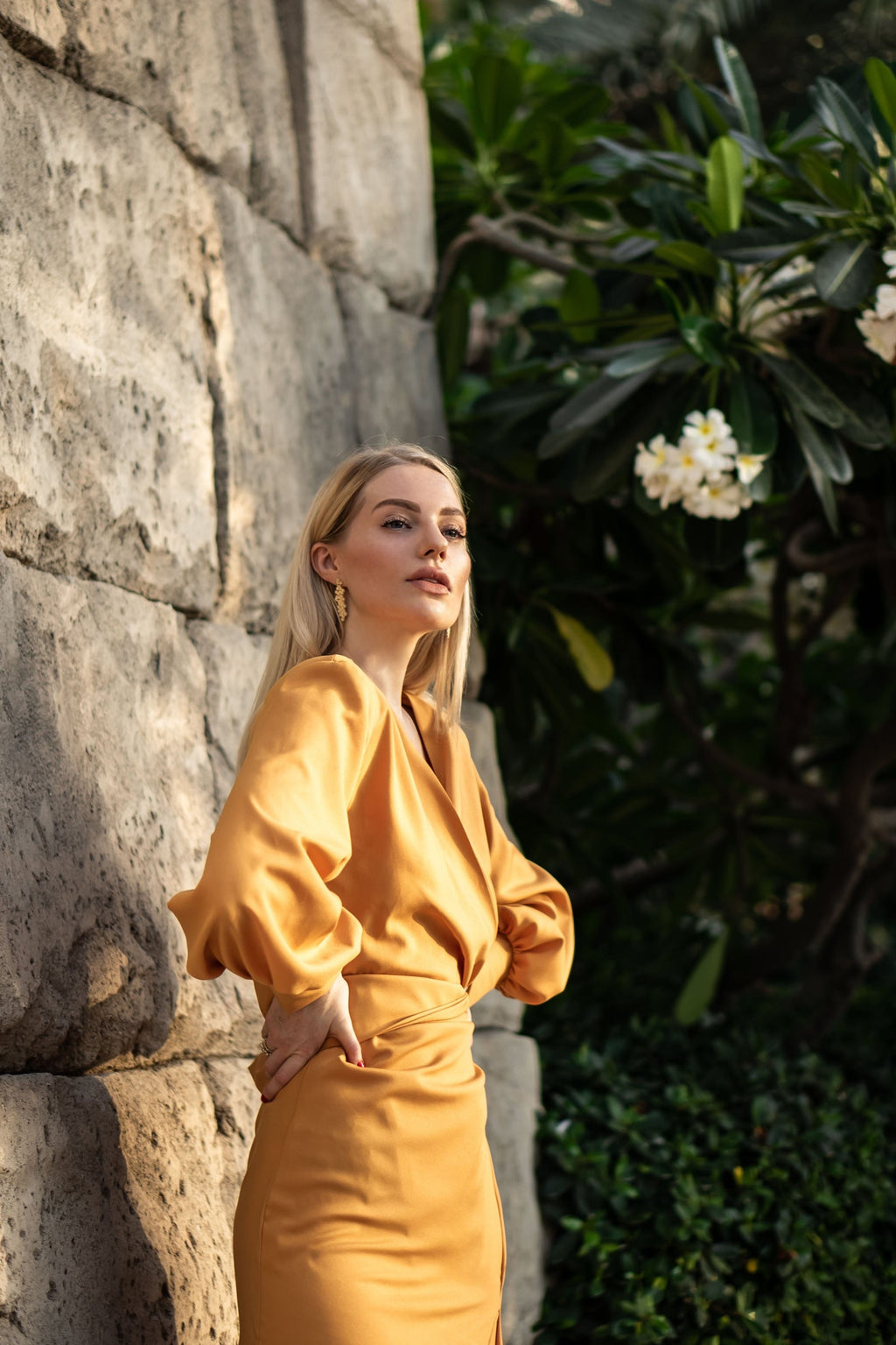 Mustard Wrap Maxi Dress