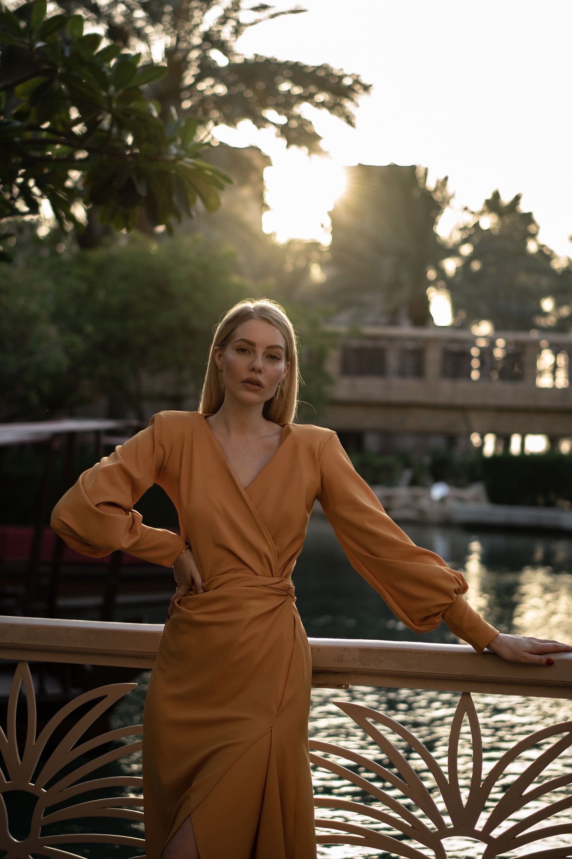 Mustard Wrap Maxi Dress