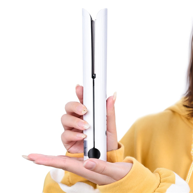 Rechargeable Hair Straightener Cordless Flat Iron Curler Ceramic