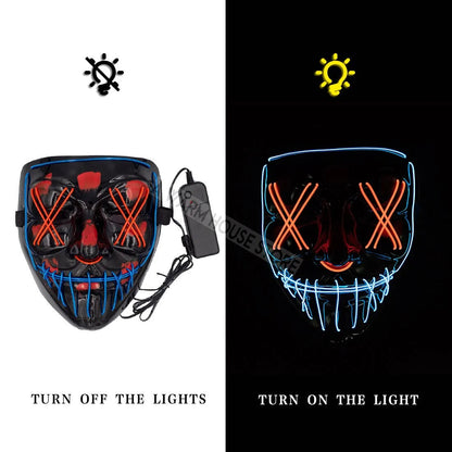 Pet Halloween LED mask by White Eucalyptus featuring glowing lights and spooky design for festive pet costumes.