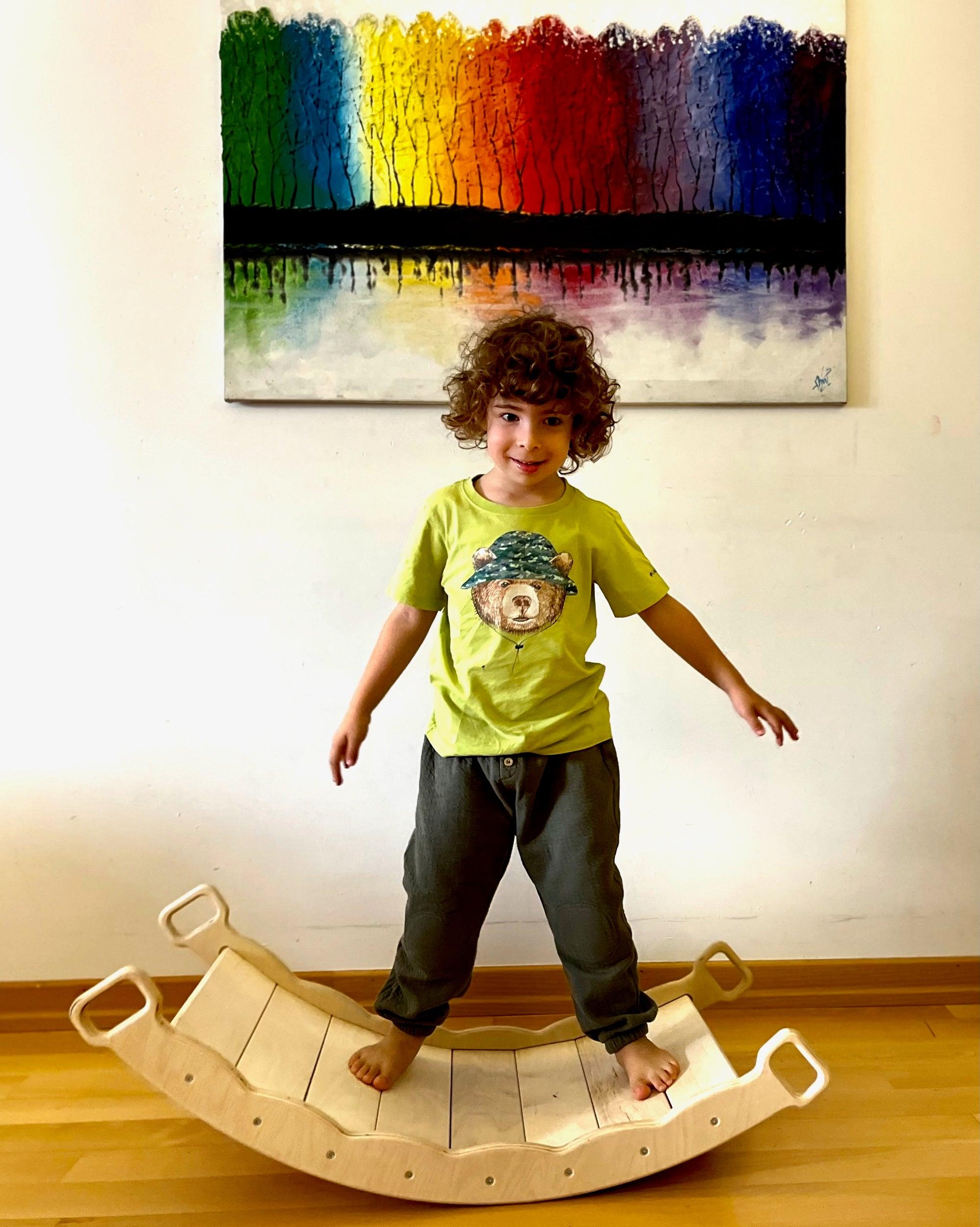 XL Wooden Balance Board with Pillow