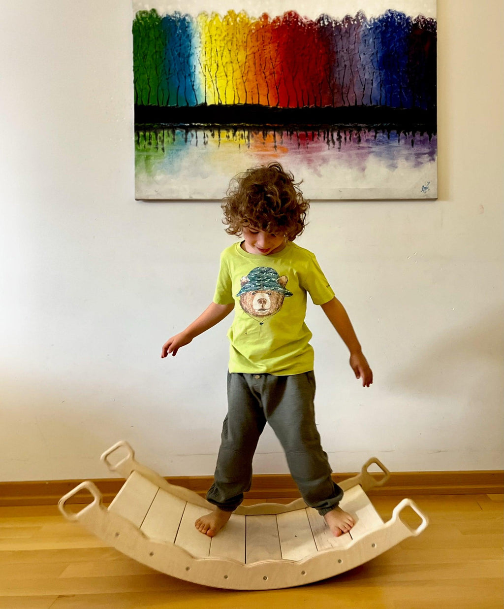 XL Wooden Balance Board with Pillow