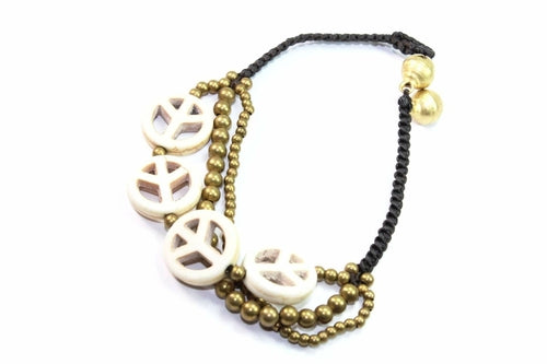 Boho Peace Symbol Bracelet