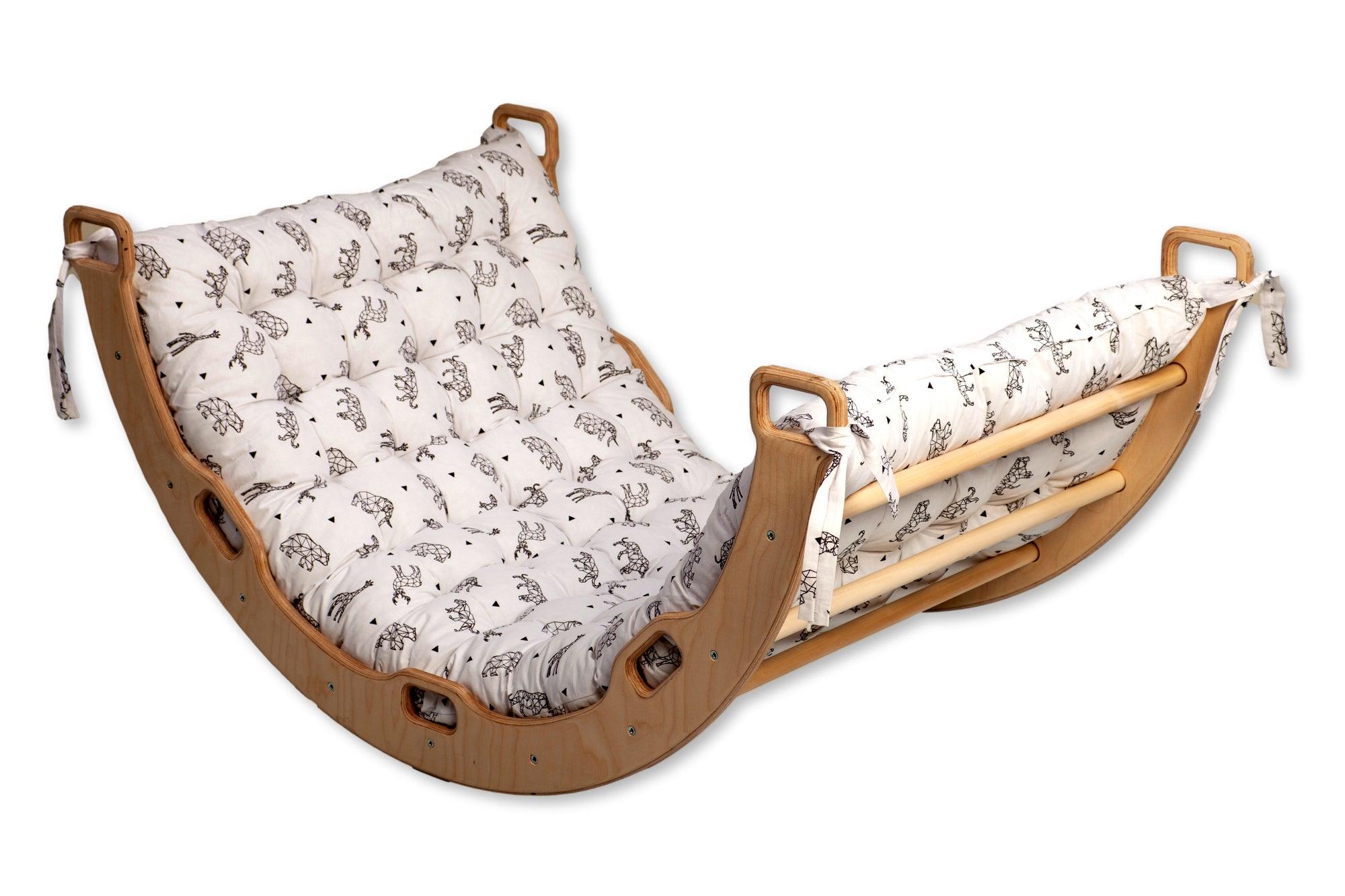 Climbing Arch / Rocker with Origami Pattern Pillow