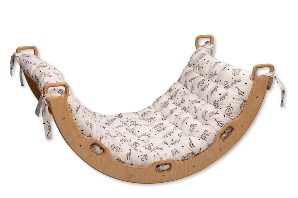 Climbing Arch / Rocker with Origami Pattern Pillow