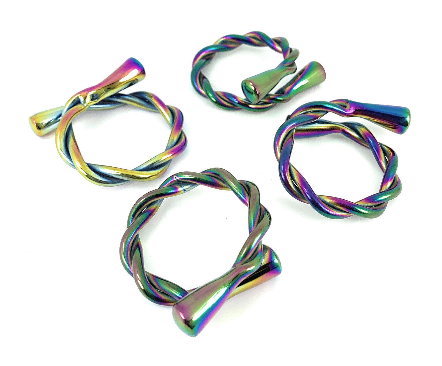 Vibhsa Modern Napkin Rings Set of 4 (Rainbow, Dishwasher Safe)
