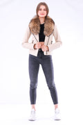 Ravenna Leather Biker Jacket - White