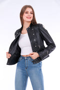 Rovigo Leather Biker Jacket - Black