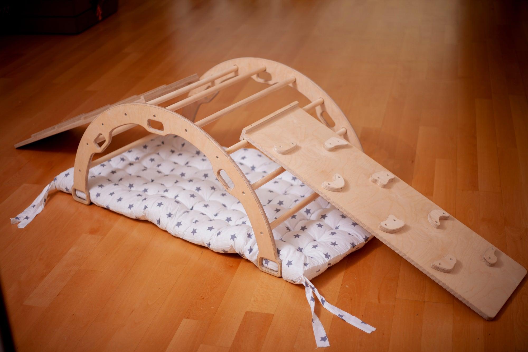 Montessori Climber Set: Arch, Rocker, Ramp, and Pillow