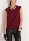 Women's Sleeveless Round Neck Hi Lo Top