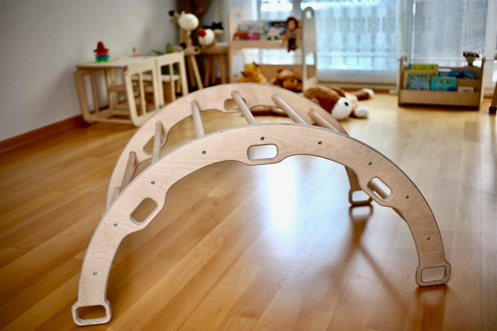 Montessori Climbing Set - Climbing Triangle / Arch Rocker, XL Pillow,