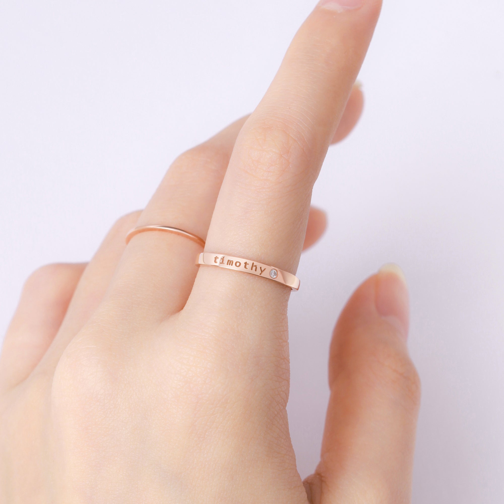 Personalized Name Ring With Birthstone, Stackable Name Ring, Mom Ring