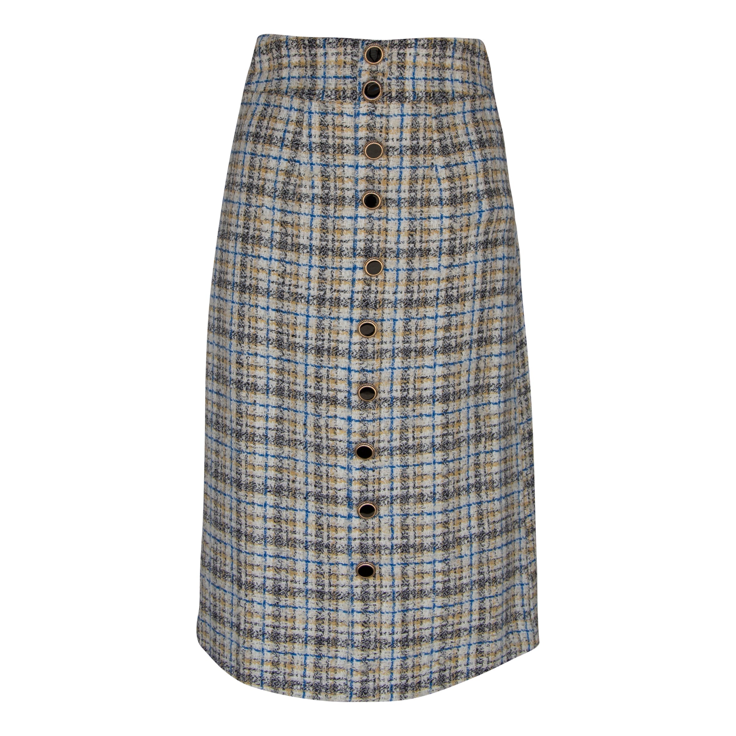 Luxe Plaid Tweed Pencil Skirt – Women’s Chic Tweed Skirt