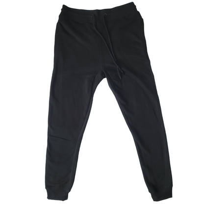 Makade Black Joggers from Grey Trillium, casual sweatpants with a comfortable fit and black fabric, displayed on a plain background