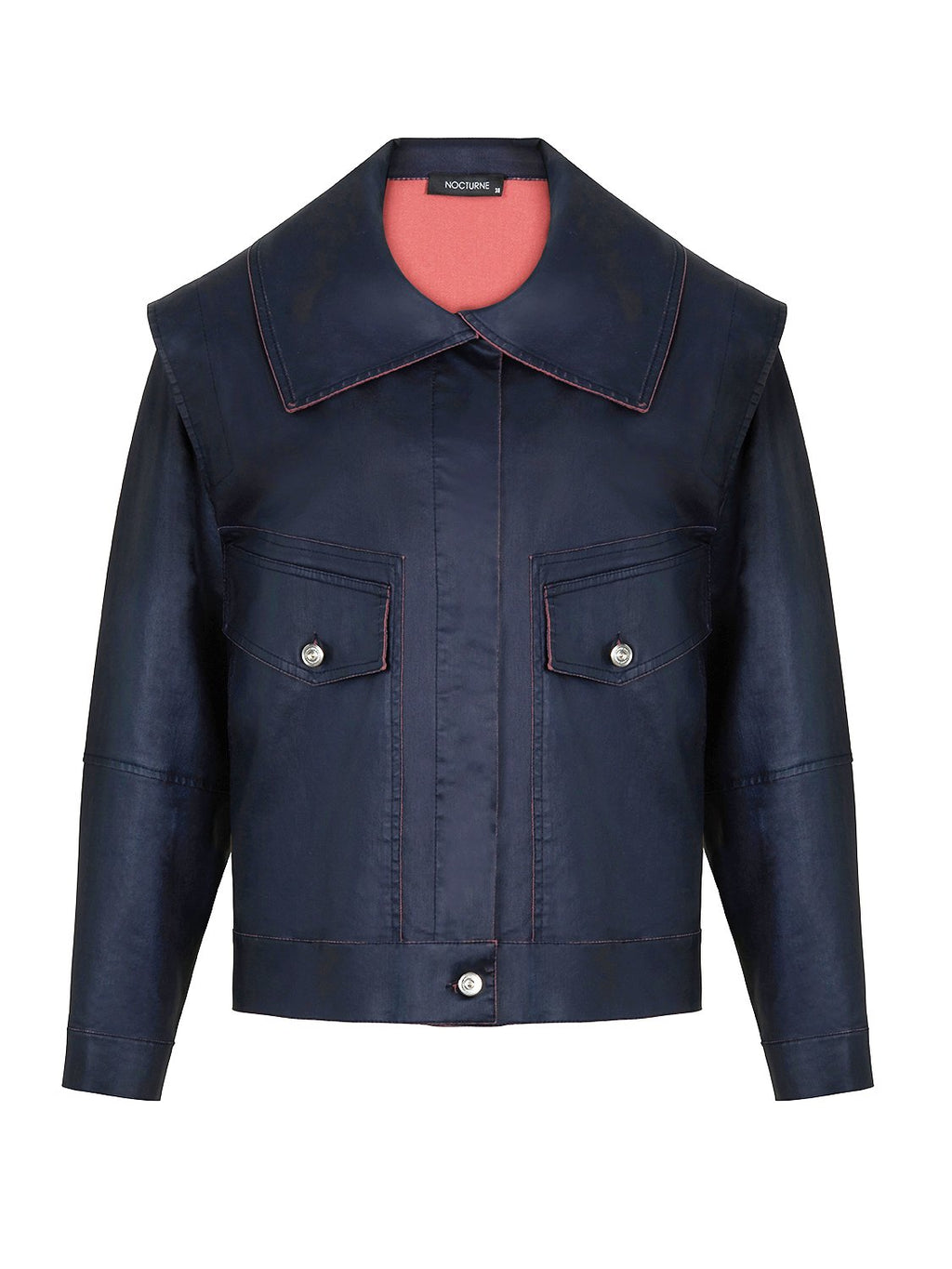 Wide Collar Coated Jacket