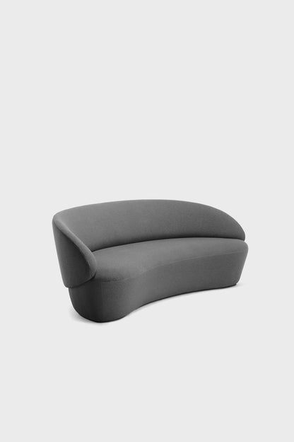 Aquamarine Poppy Naïve Sofa in grey, showcasing modern furniture design with plush seating and sleek upholstery.