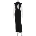Women Clothing Black Fashionable Slim Fit Figure Flattering Stand