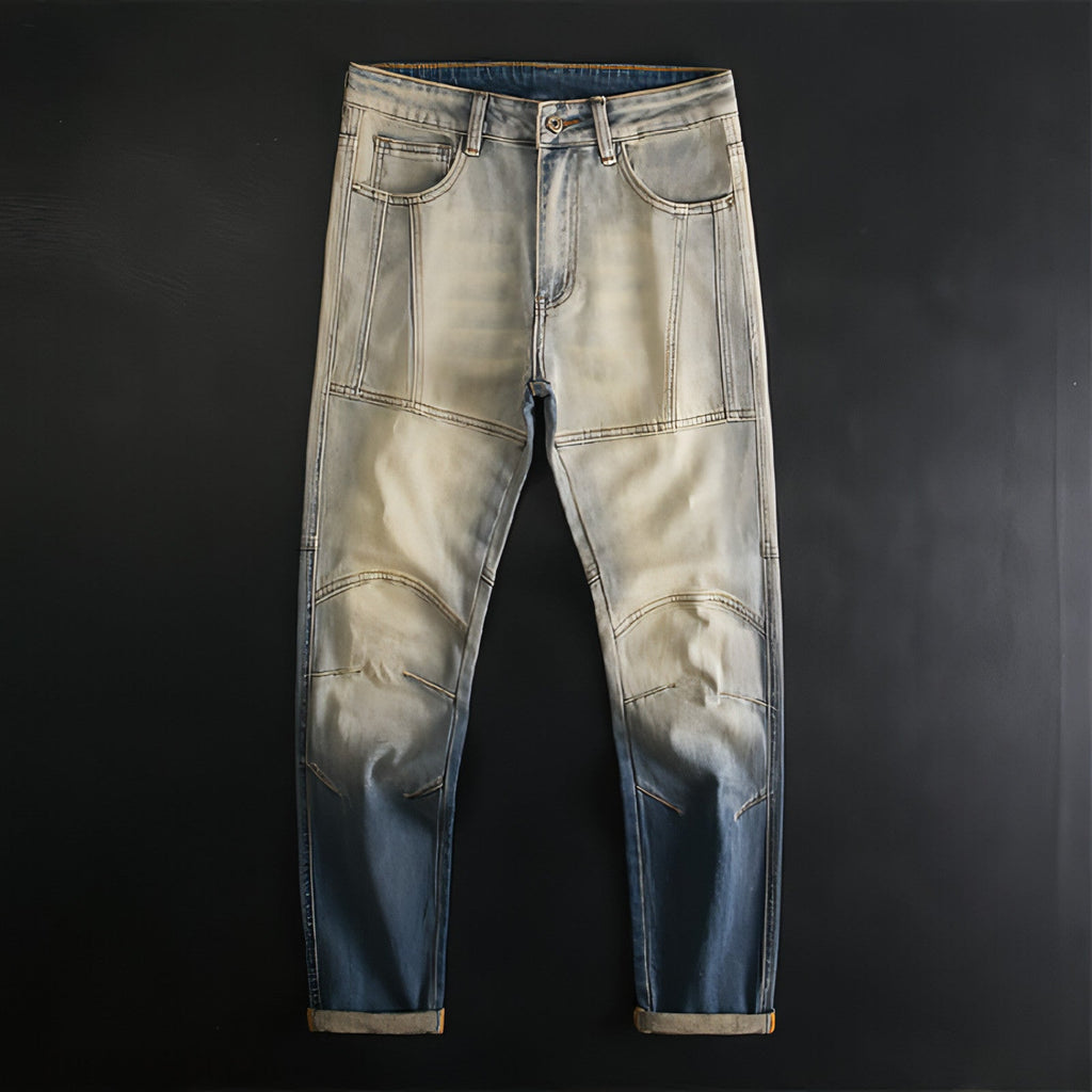 UrbanEase™ Retro Patchwork Motorcycle Jeans Men