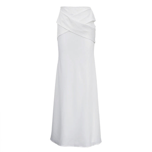 Spring Cross Design Niche Skirt Women Satin All Matching Hip Skirt