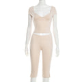 Women Clothing Spring Summer Sexy Tight Low Collar Backless Short