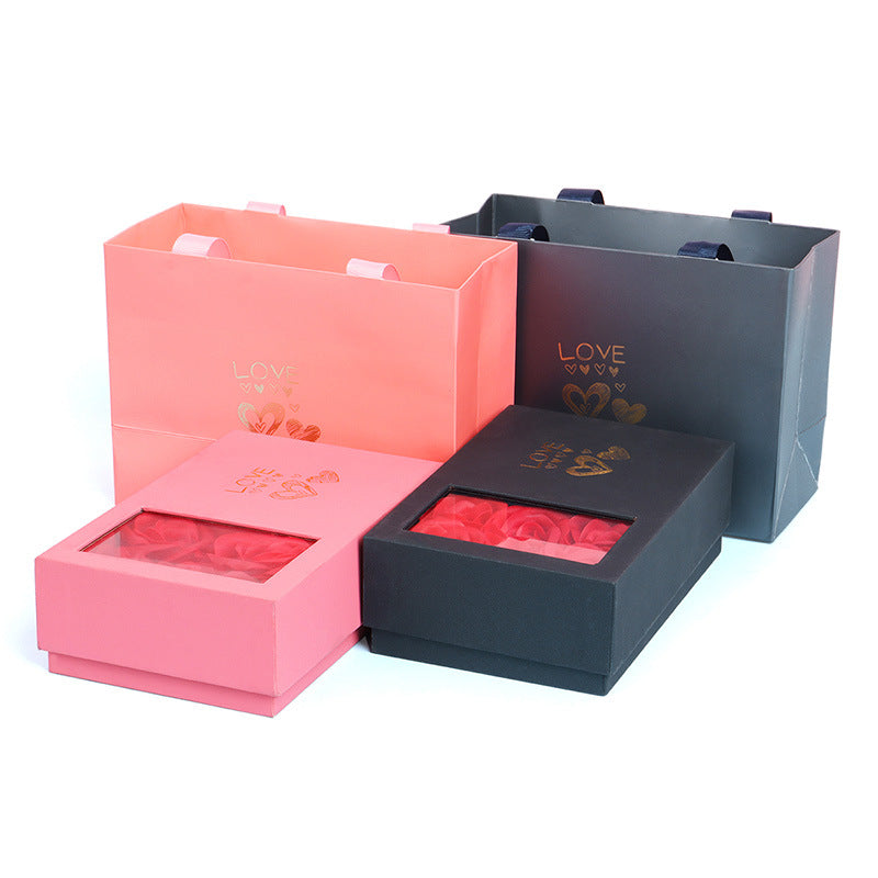 Heaven and Earth Cover Rose Jewelry Box Six Flowers Ring Box
