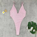 Sexy Backless One Piece T Shaped High Slit Triangle One Piece Swimsuit