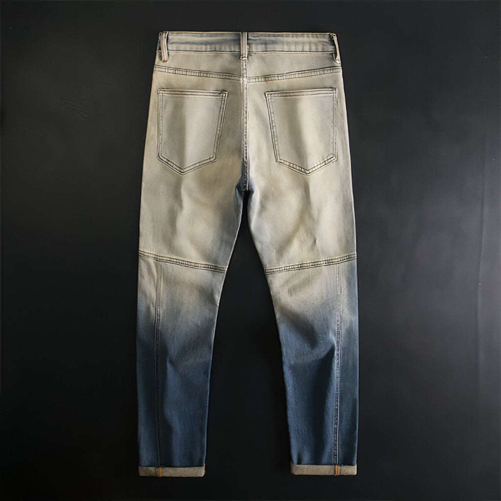 UrbanEase™ Retro Patchwork Motorcycle Jeans Men