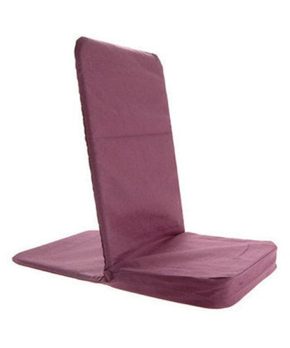 Alabaster OMSutra folding meditation chair in burgundy, portable and comfortable for outdoor and indoor meditation sessions.