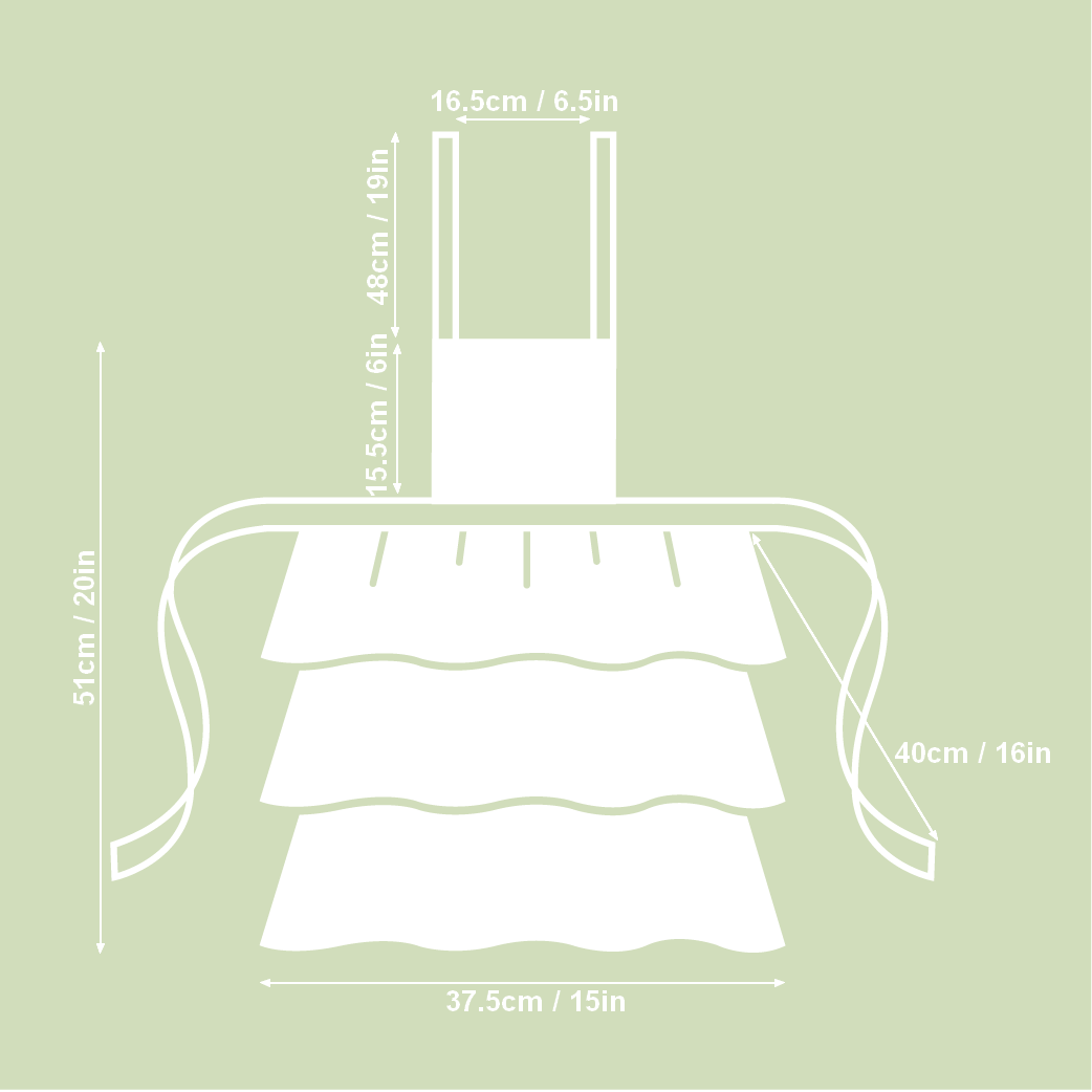 Kids’ Apron with Ruffles, Linen-Cotton Mix, Printed | Aitana