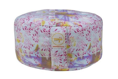 Azure Jason Mod Zafu meditation cushion in earthy fabric, round shape with plush padding for comfortable sitting during yoga or relaxation.