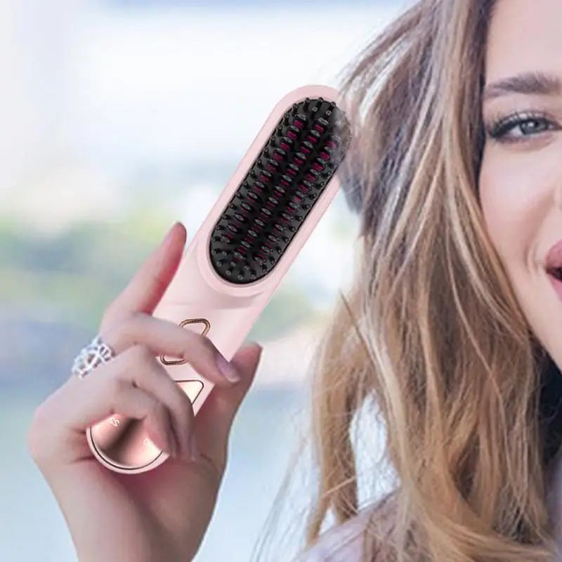Hair Straightening Brush Fast Heating Negative Ion Hair Straightener