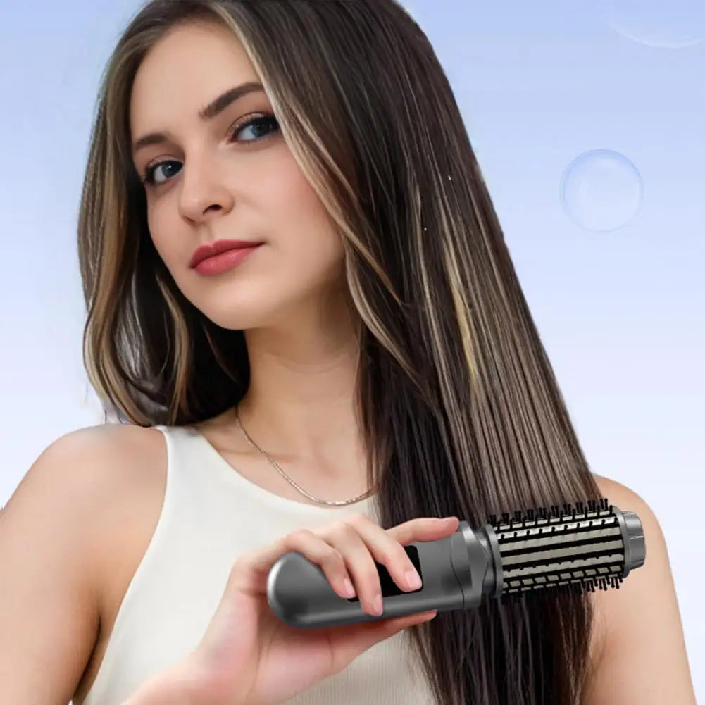 Cordless Hair Curling Iron Brush USB Rechargeable Travel Heated Round