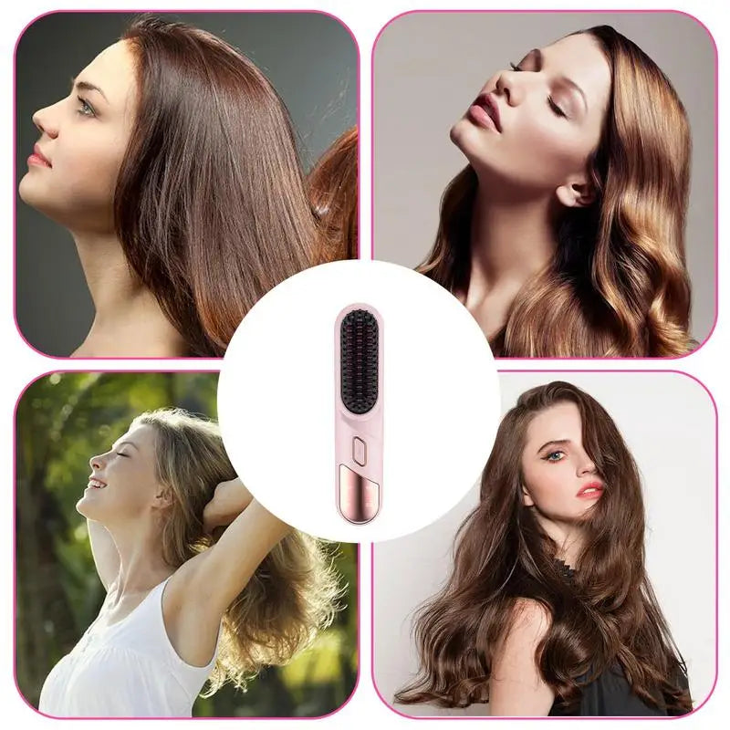 Hair Straightening Brush Fast Heating Negative Ion Hair Straightener