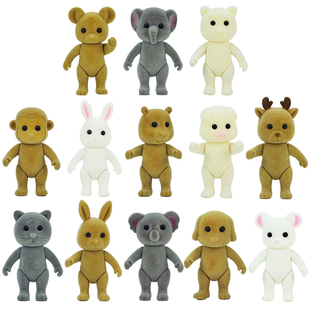 Rabbit Doll 1/12 Micro Dollhouse Reindeer Sheep Elephant Squirrel