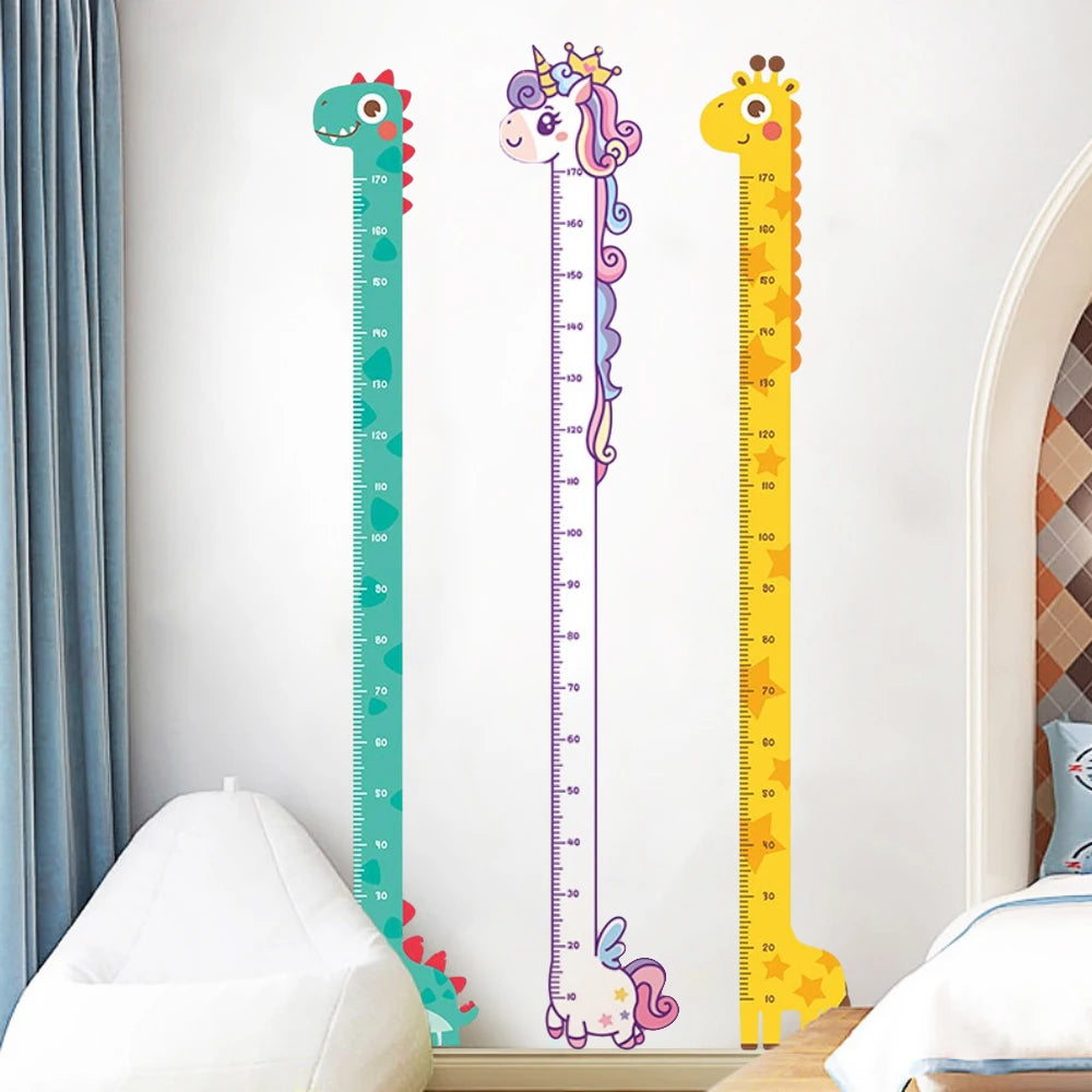 Cute Cartoon Height Sticker Unicorn Dinosaur Giraffe Wall Height