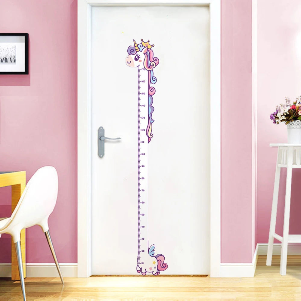 Cute Cartoon Height Sticker Unicorn Dinosaur Giraffe Wall Height