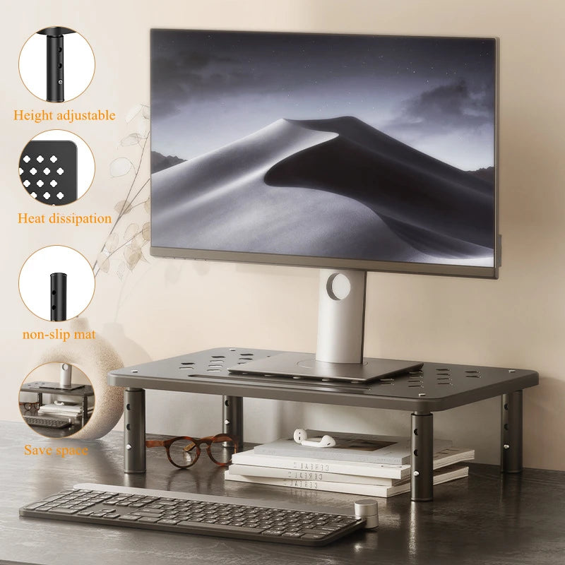 Adjustable computer Rack Telescopic Desk Monitor Holder Elevated PC