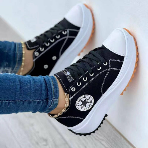 Silver Juneberry flat lace-up canvas sneakers with colorful pattern, casual design, suitable for women’s sport and everyday wear.