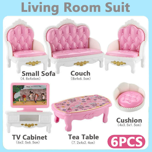 24Pcs Style Brown Miniature DollhouseFurniture Accessory Kids Toy Cute