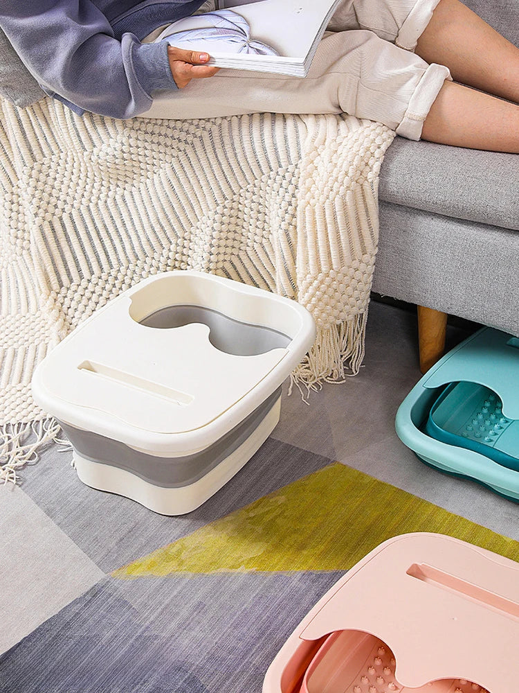 Foldable Footbath Massage Bucket Soaking Bucket Folding Basin Spa Foot