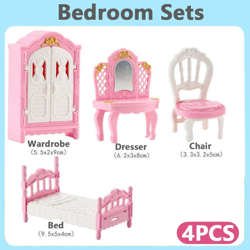 24Pcs Style Brown Miniature DollhouseFurniture Accessory Kids Toy Cute
