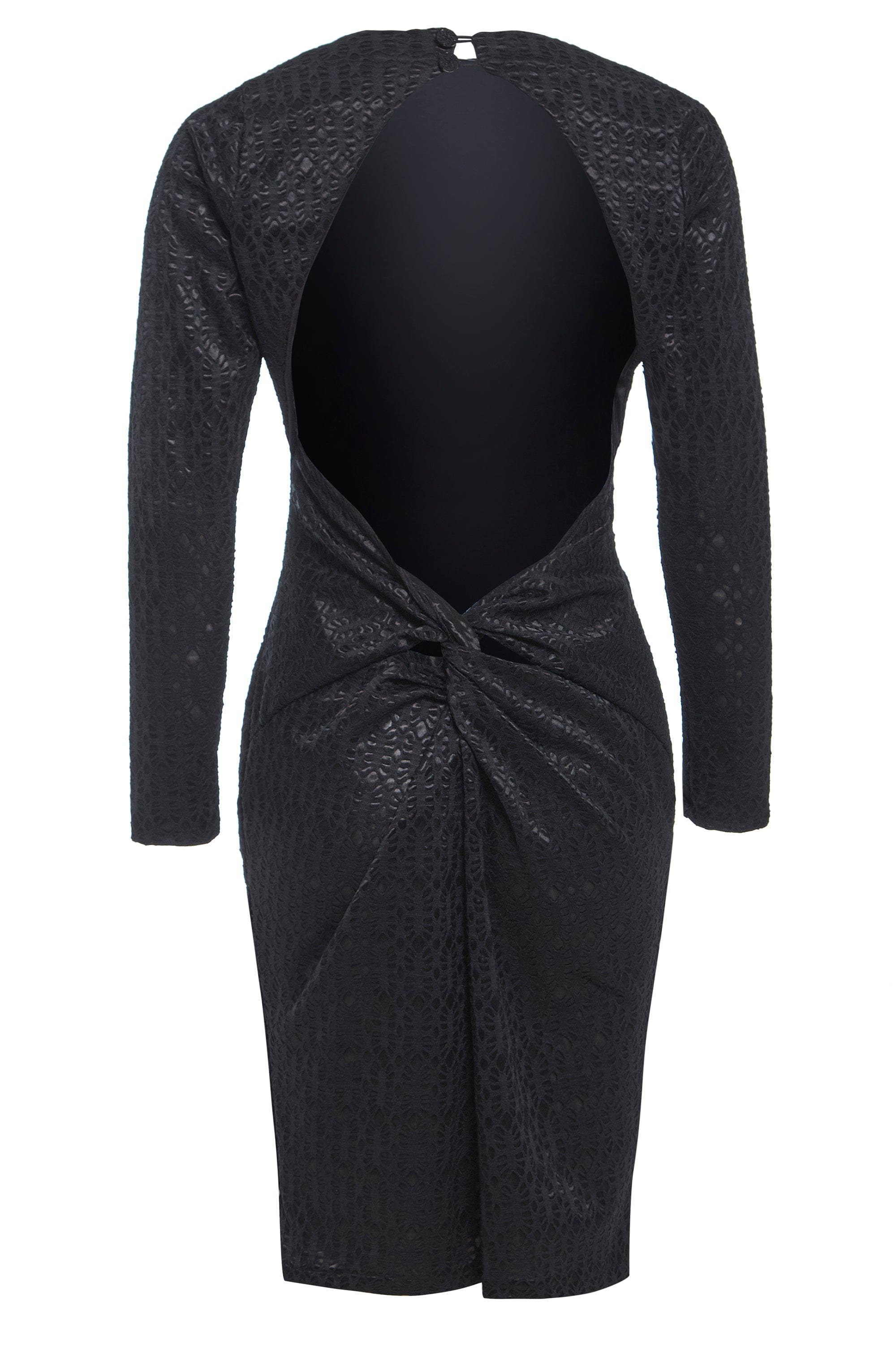 Black Twisted Backless Dress