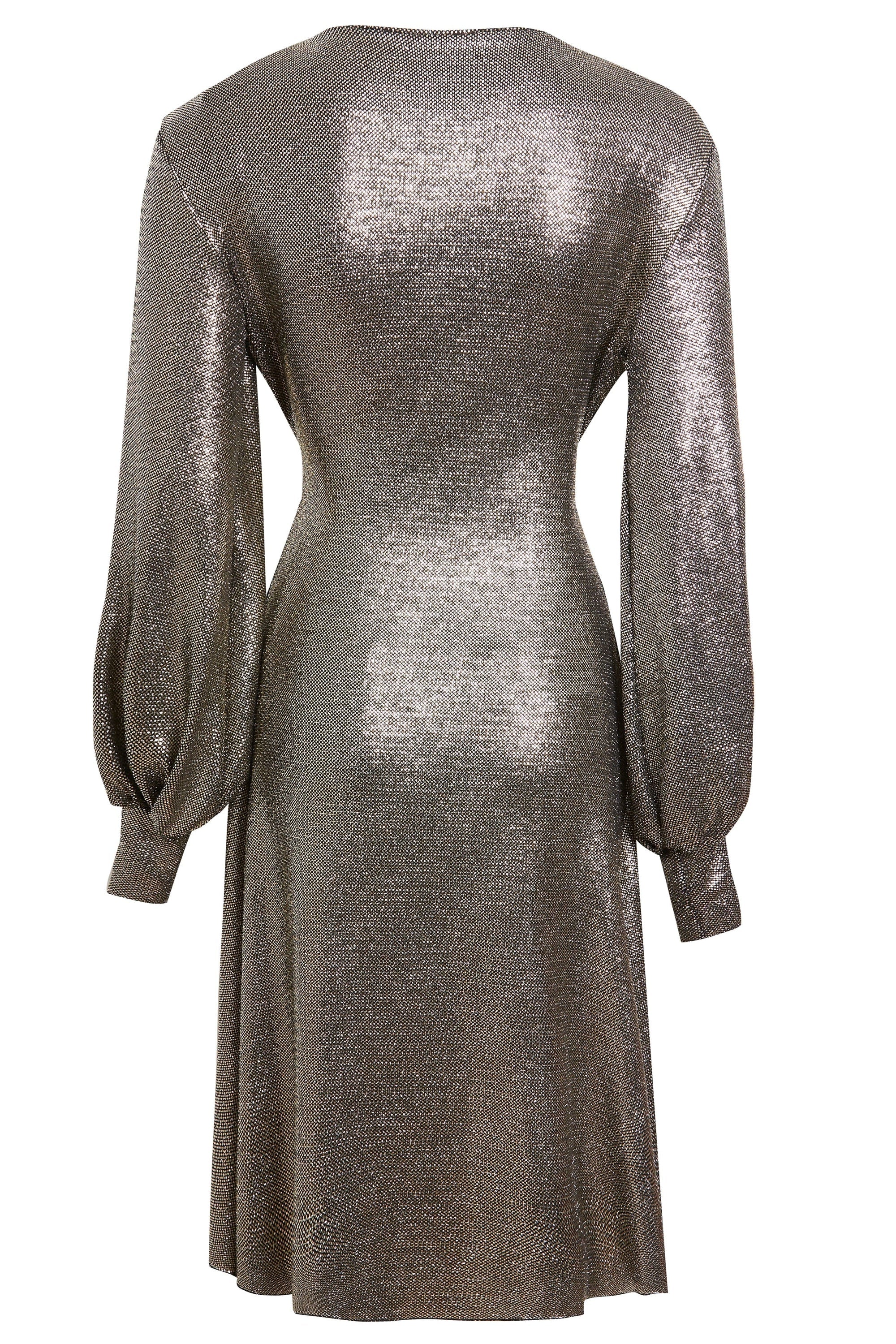 Long Sleeve Sequin Wrap Dress