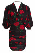 Ruched Batwing Mini Dress