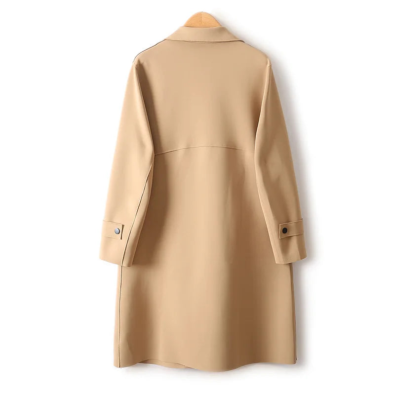Simple French Fashion Light Luxury Windbreaker Mid Length Autumn Turn