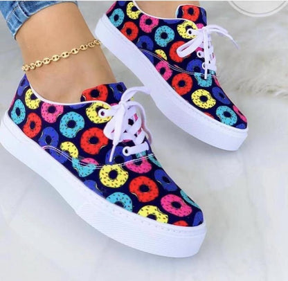 Coffee Jasper 2022 graffiti women sneakers featuring colorful urban design, trendy trainers, and comfortable footwear for casual wear.