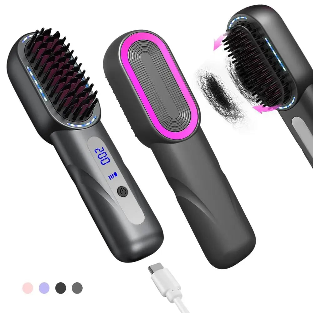 New Wireless Hair Straightener Shrink Design Type-C Straight Hair Comb